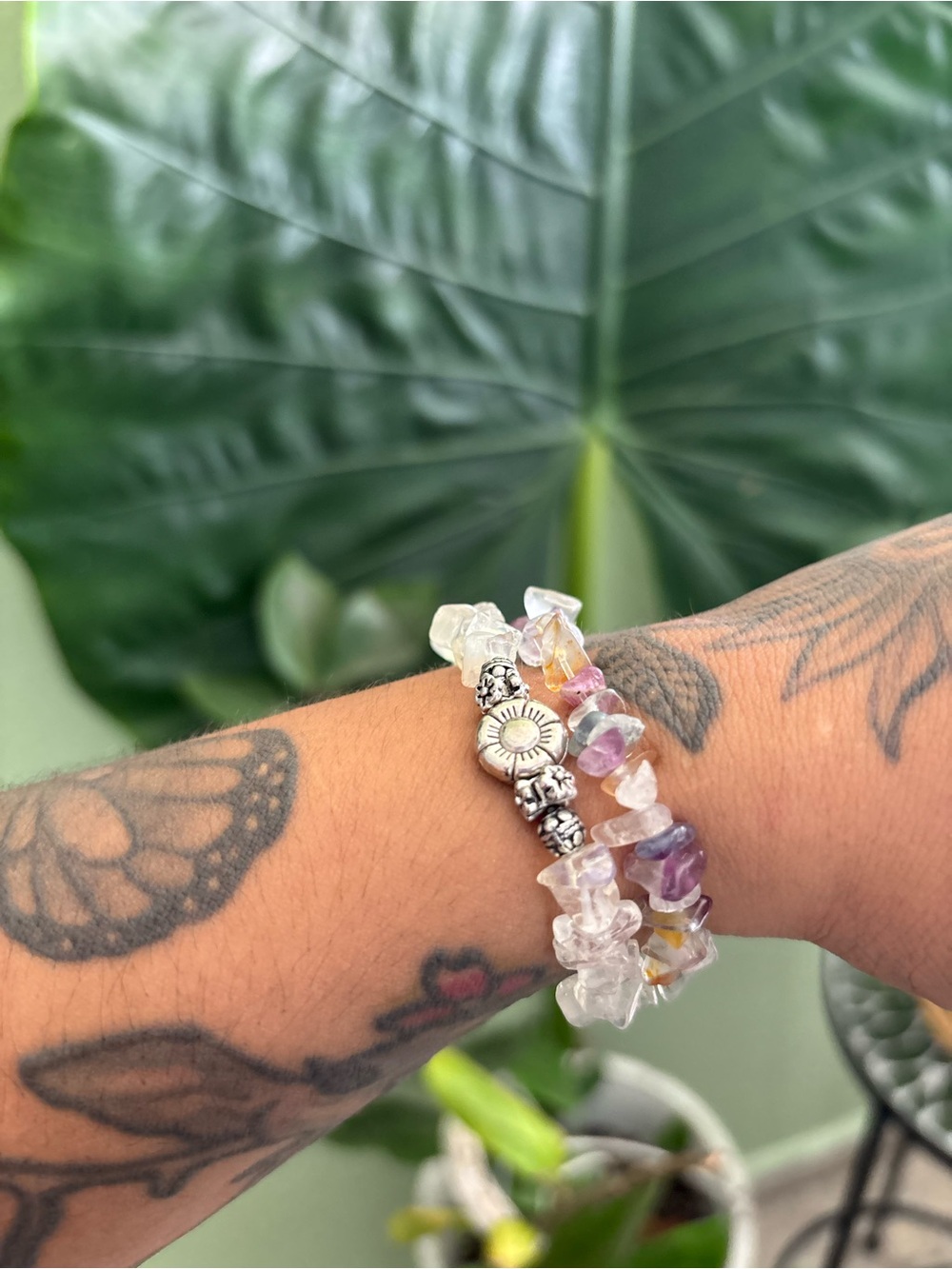 Delicate Yellow Crystal Chip Stretch Bracelet